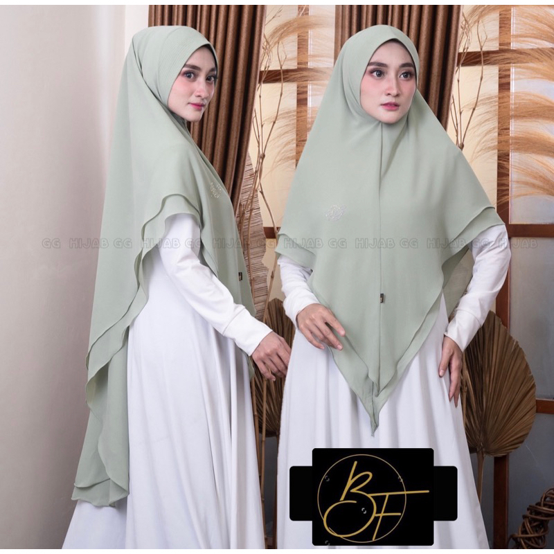 𝐁𝐚𝐫𝐚𝐤𝐚 Hijab Jilbab Warna Putih / Bw Khimar Jumbo Syar’i Swarosky ceruty Babydoll