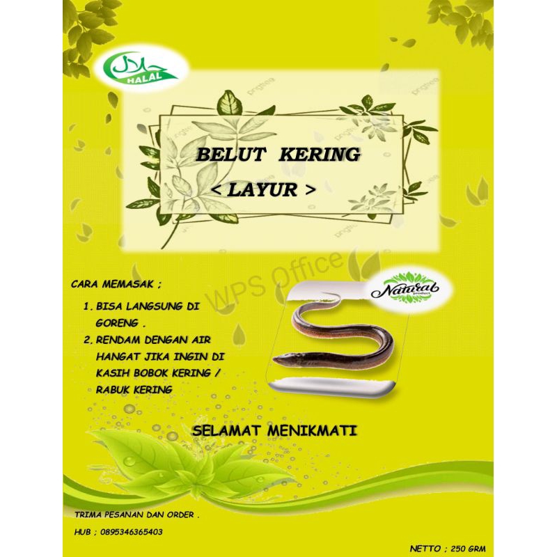 

BELUT KERING < LAYUR > ORIGINAL 500GR / SETARA 1KG