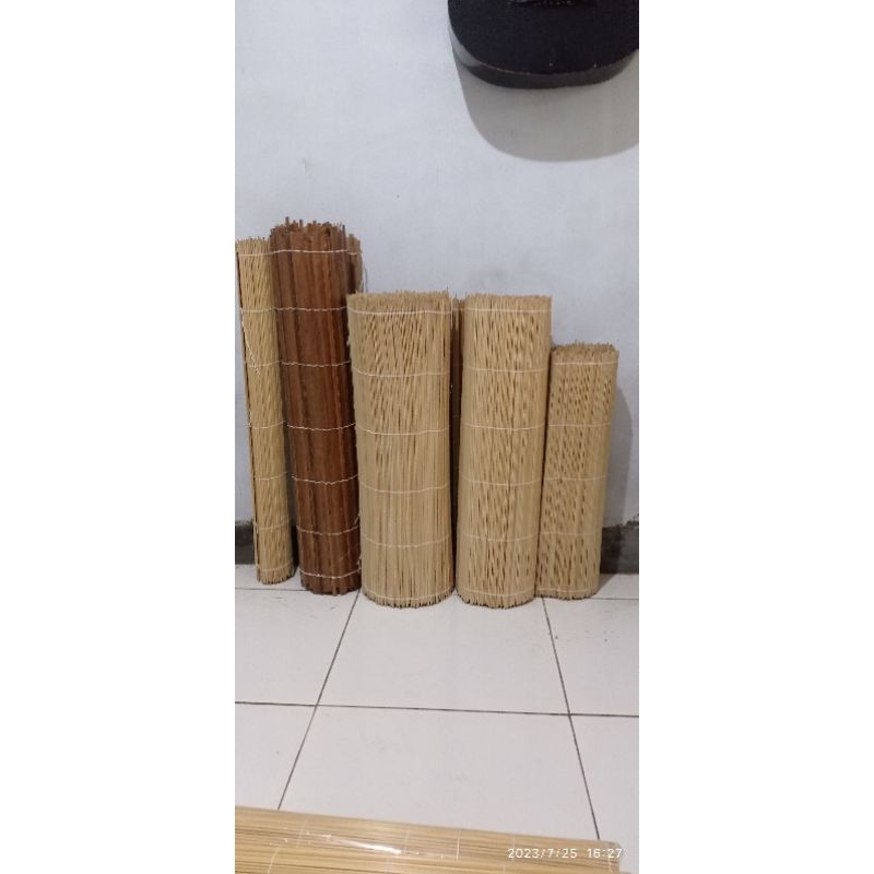 Tirai Lidi Bambu Gulung ukuran Lebar 70cm Varasi Custom