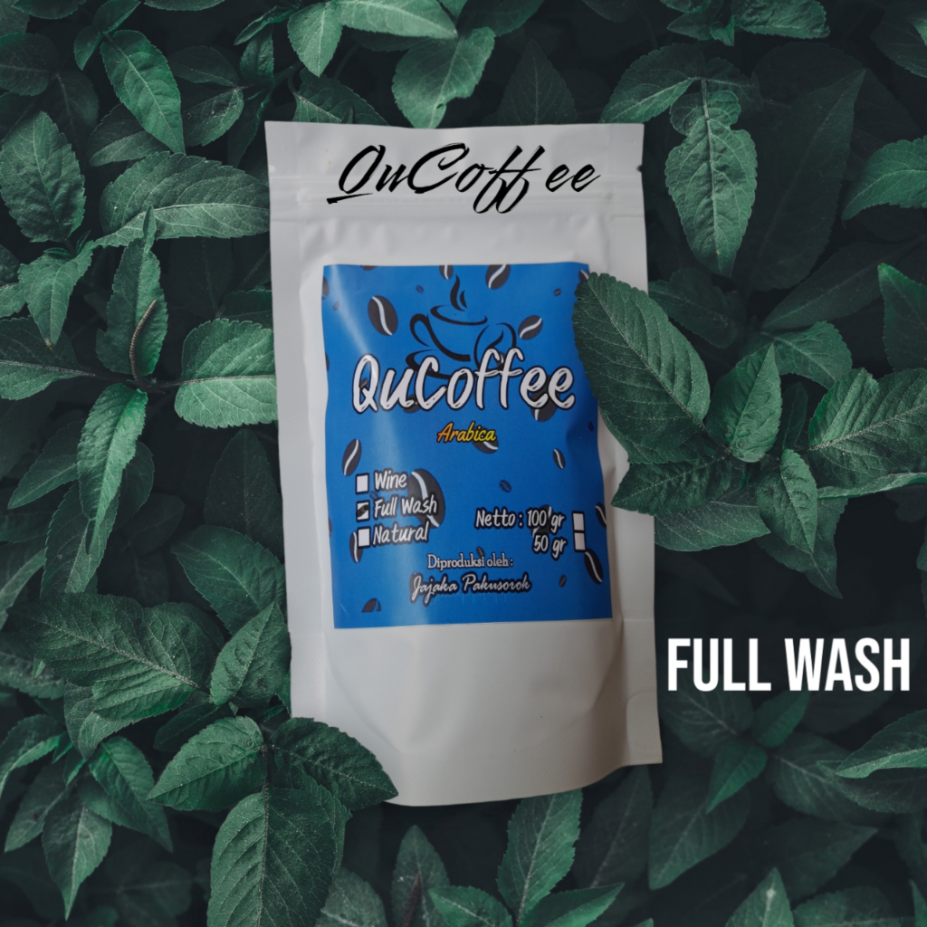 

QUCOFFEE FULL WASHED 100 GR - PREMUM COFFEE - KOPI ARABIKA BUBUK - AROMA KHAS SPESIAL