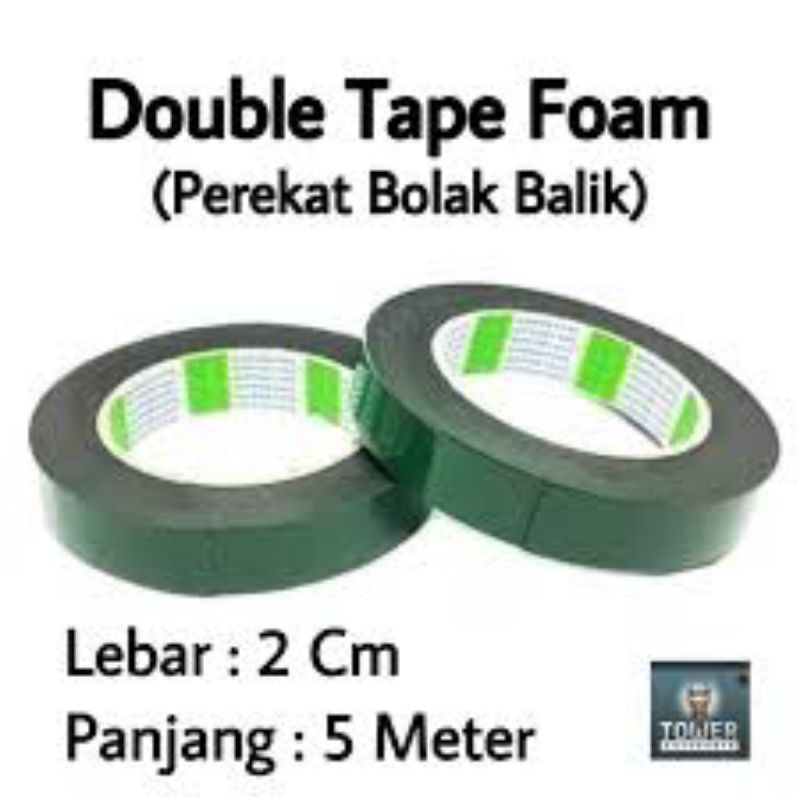 NIPPON DOUBLE TAPE FOAM 1INCH x 5 m/PEREKAT SOLATIP TIMBAL BALIK BUSA nt⁰