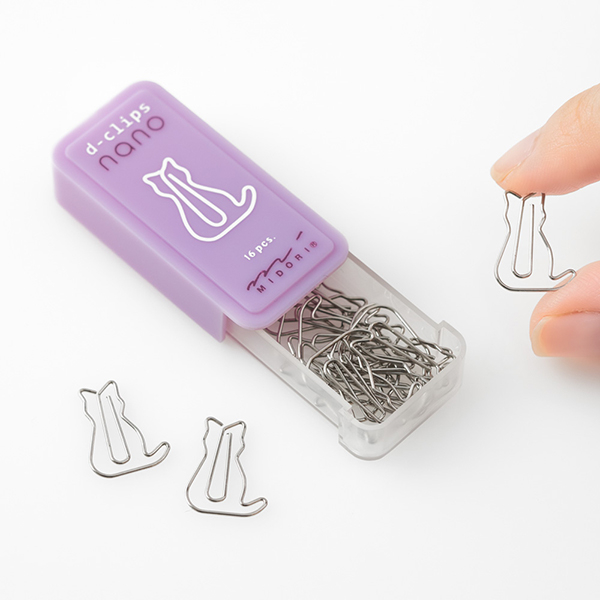 

Midori D-Clips Nano Metal Paper Clip Neko Cat Penanda Halaman Bookmark Buku Pembatas Kertas