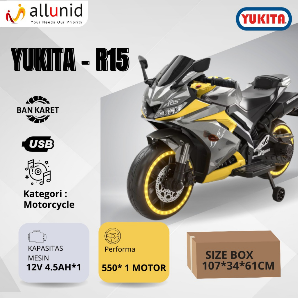 Mainan Motor Aki Anak Yukita R15 Motor Sport