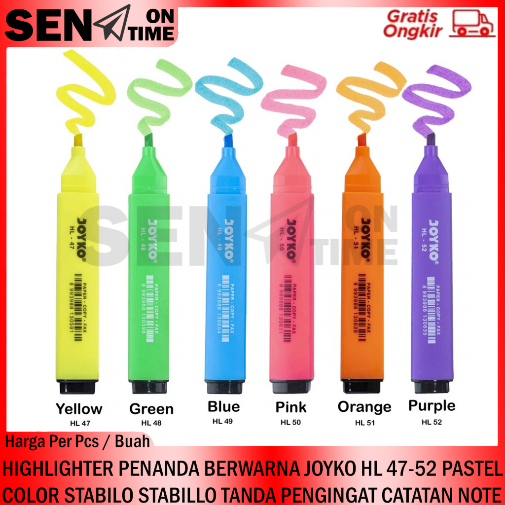 STABILO WARNA PENANDA BERWARNA HIGHLIGHTER HL49 JOYKO WARNA BIRU PASTEL COLOR STABILLO TANDA PENGING