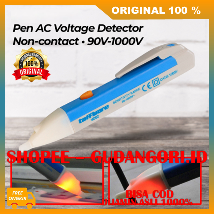 Tespen Alat Deteksi Kabel Putus Bunyi Pen AC Voltage Detector Non-contact 1000V Alat Deteksi Aliran 