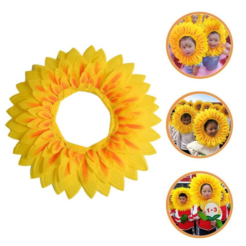 Bando Matahari 46/58Cm Bando Bunga Matahari Anak Dewasa Kostum Bunga Matahari
