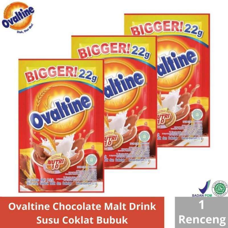 

Ovaltine Choco Malt Bigger 22gr 1 renteng (10+1 sachet)