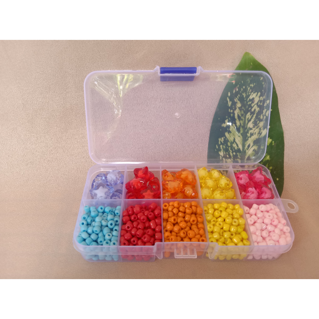 Manik Manik Gelang Set Kotak Dan Tali Estetik