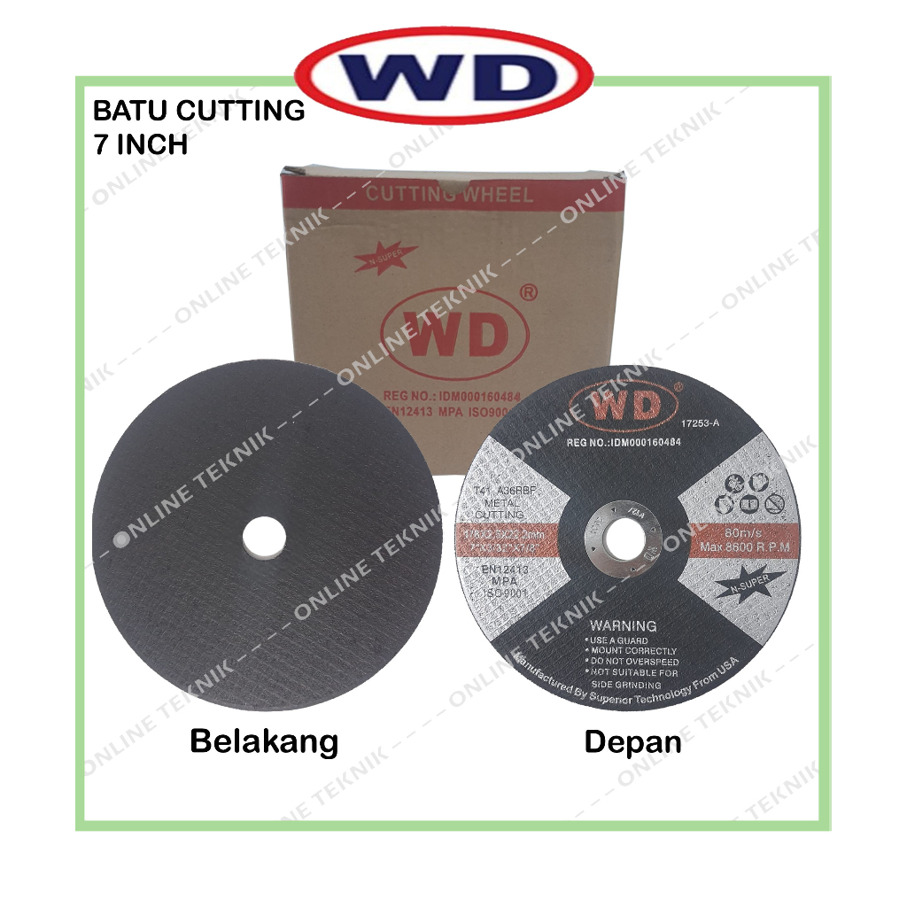 WD Batu Potong 7 inch Mata Grinda Cutting Besi 7" Mata Potong WD