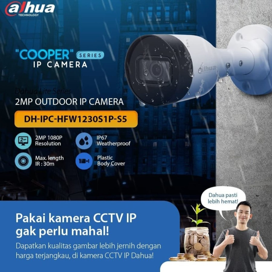 DAHUA IP CAMERA 2MP DH-IPC-HFW1230S1P-S5