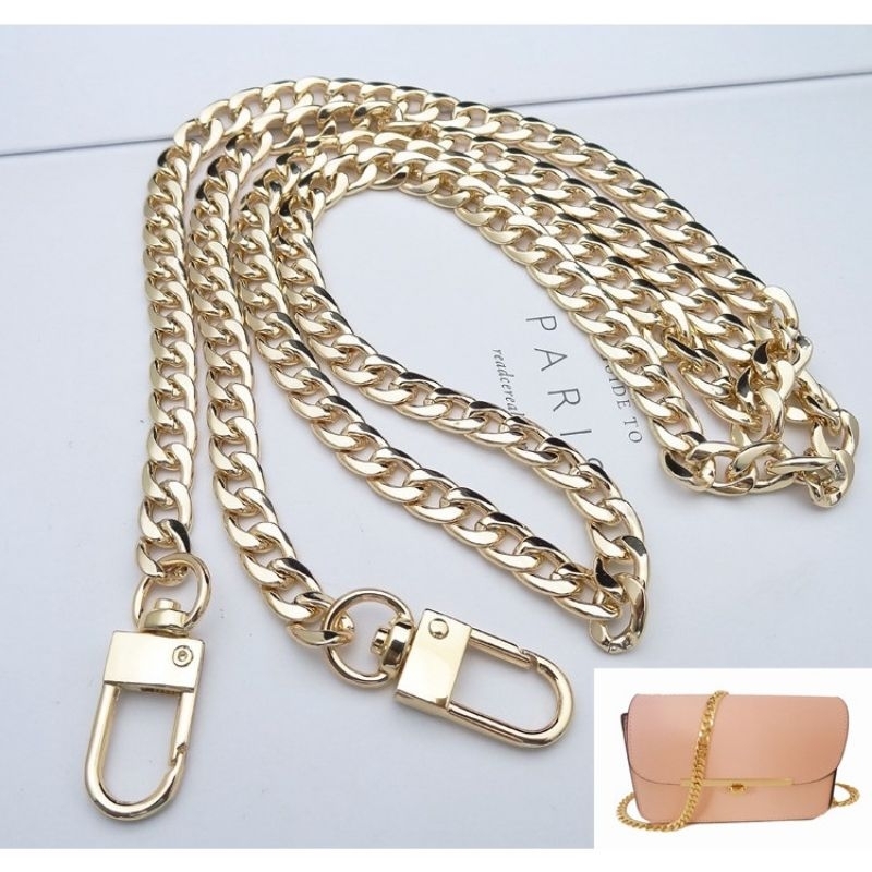 TALI TAS SLEMPANG RANTAI 120cm GOLD / GROSIRAN TALI PANJANG / JUAL TALI TAS / TALI TAS RANTAI IMPORT