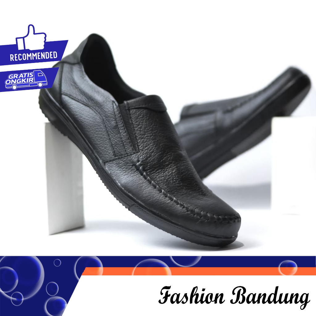 Sepatu Slip On Kulit Pria Pansus Resmi Kantor Nikah Undangan Kerja Kuliah Pantofel Mahasiswa Formal 