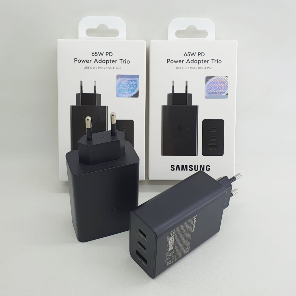 Adapter Samsung 2port type C, 1port Usb 65Watt Fast Charging