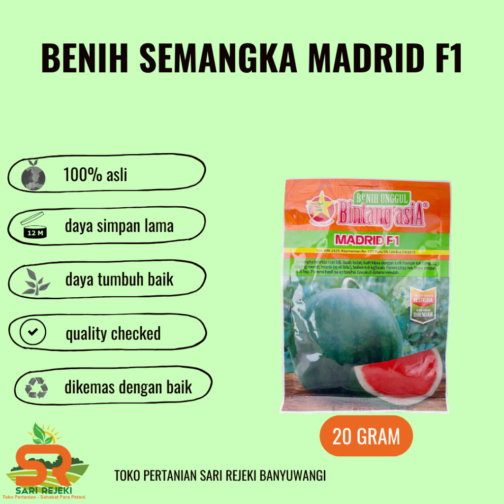 BENIH SEMANGKA MADRID F1 20 GRAM BINTANG ASIA
