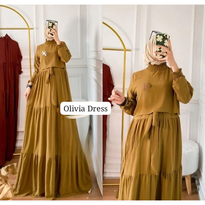 Dress wanita olivia dres bahan crinkle airflow dres kekinian terbaru termurah trendy 2023