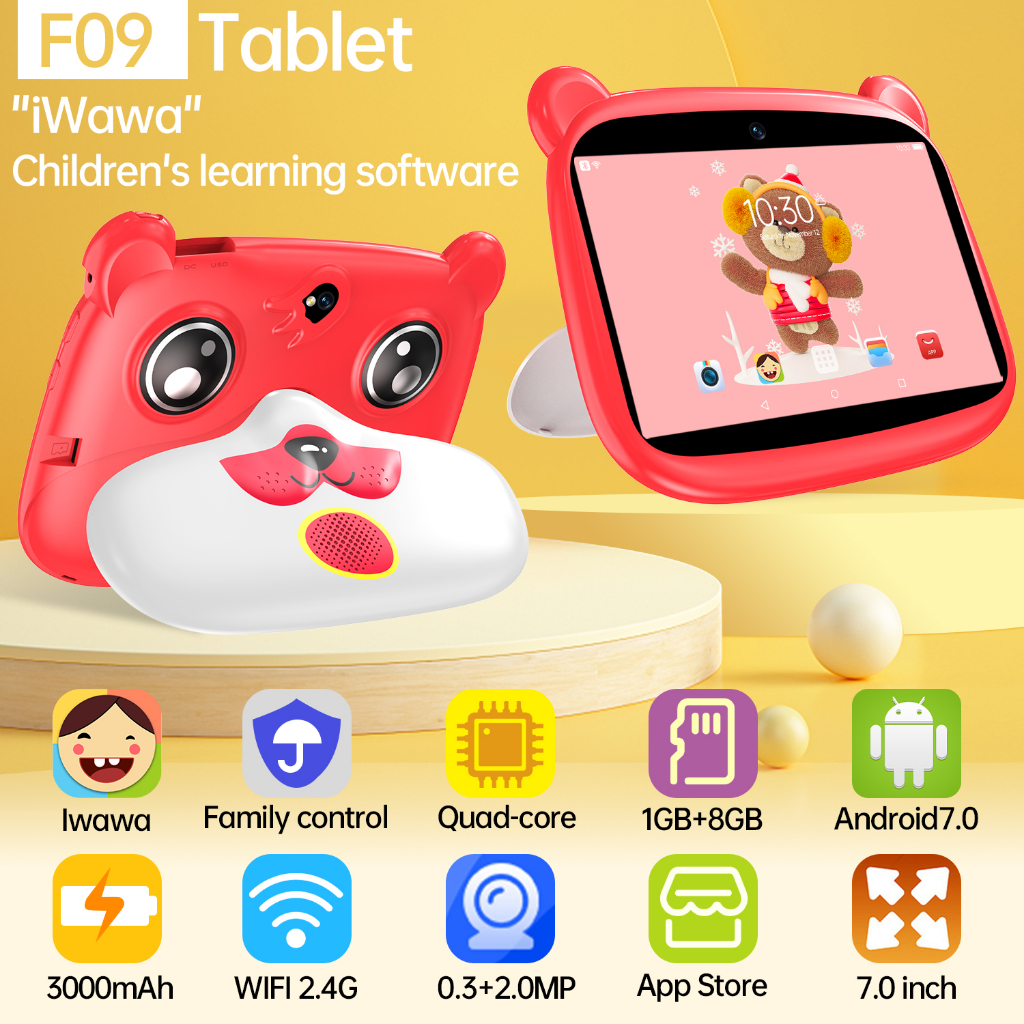 【Bisa COD】Kids Tablet Anak Tablet Android Tab Study Tab Touch Screen 7.0 Inch 2+32GB HD 4000 mAh Kartu Memori Tablet Baru Tab Murch Ipad Game Tablet tablet anak anak untuk belajar mengaji Kids Gift