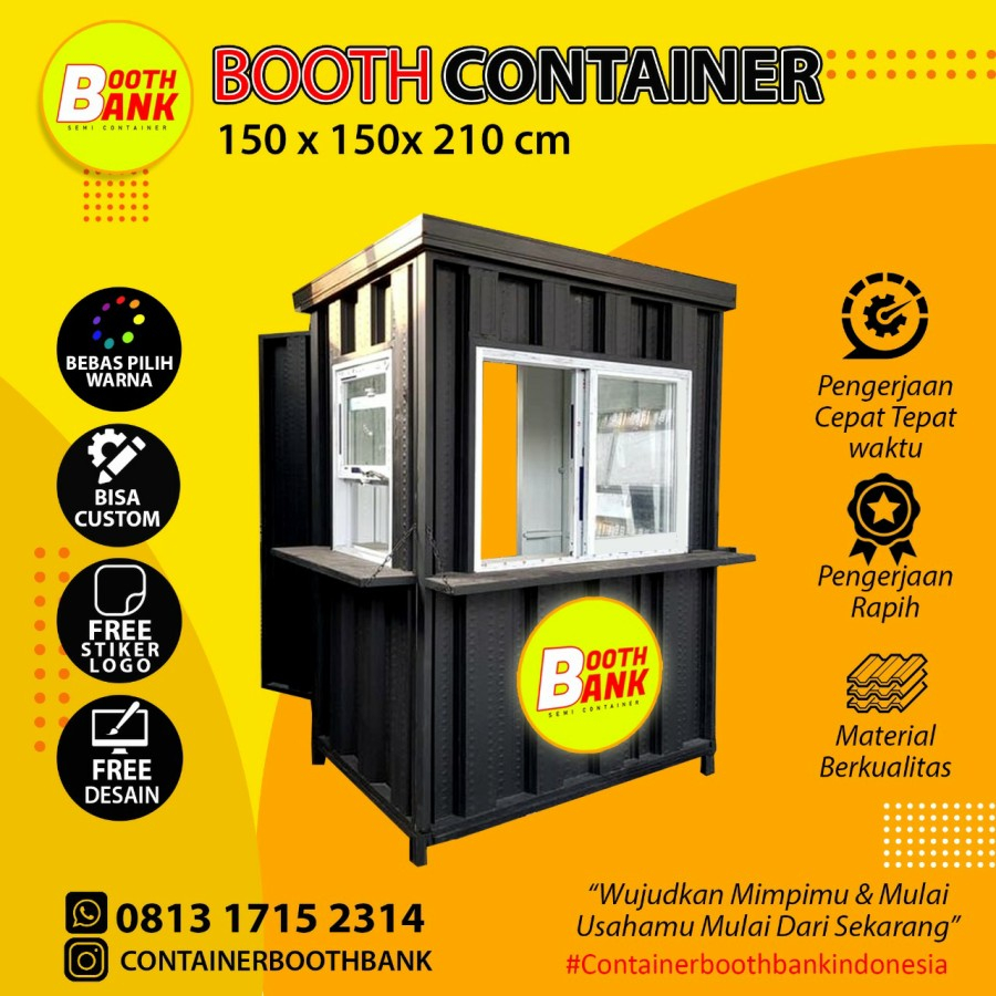 Booth Container (Tipe Container) Ukuran 150x150x210