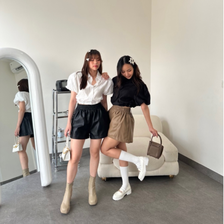 Sol At Lune - Diana Leather Shorts