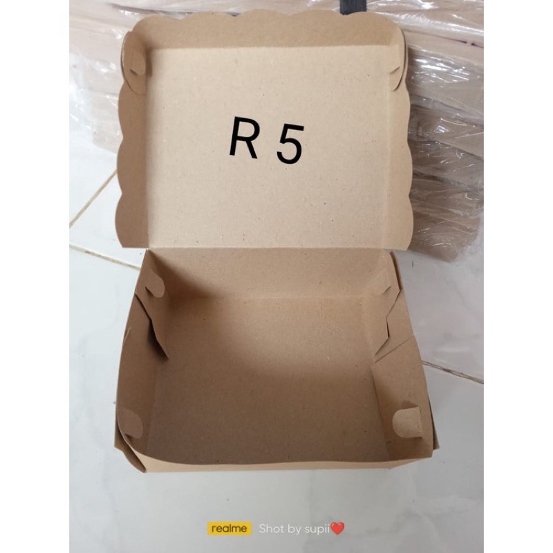 

isi 5pcs Kotak kue isi kue dan aqua R5 R3 kraft coklat dan warna