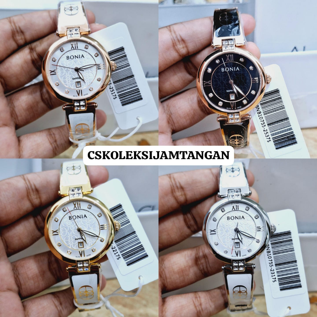 JAM TANGAN WANITA BONIA BNB10755-2517S ROSEGOLD SAPPHIRE CERAMIC ORIGINAL