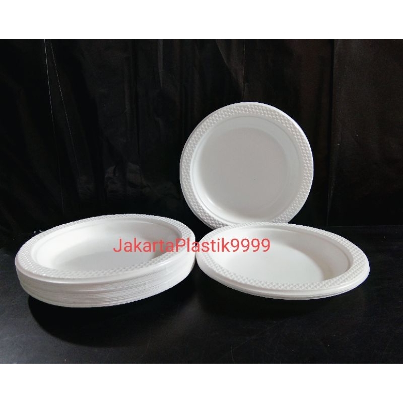 Piring plastik uk 6 kecil S isi 50pcs / piring plastik p6