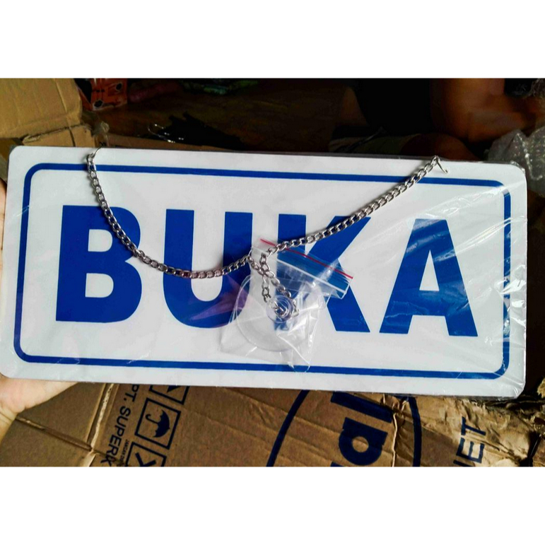 

papan plat akrilik sign buka istirahat rambu tulisan buka istirahat