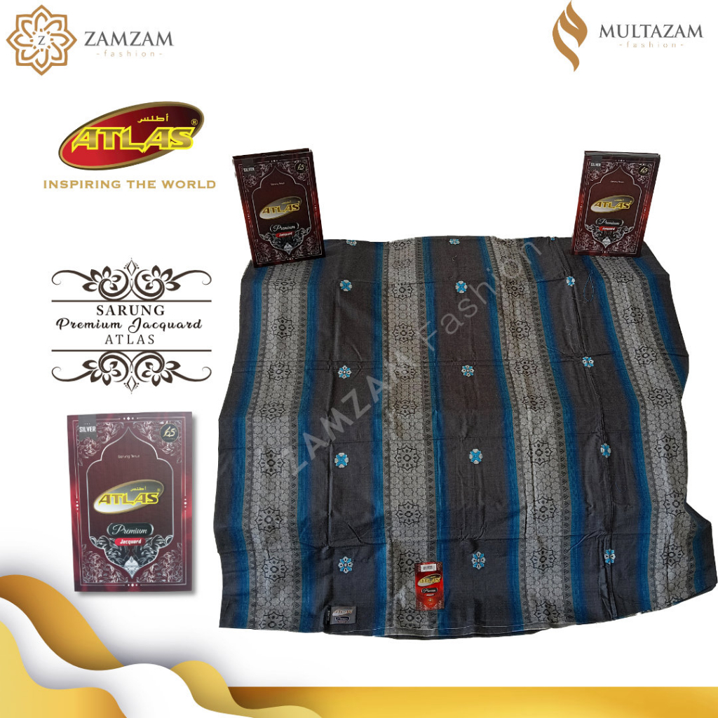 Sarung Dewasa Atlas Premium JACQUARD SILVER Motif Atlas Original Atlas Premium
