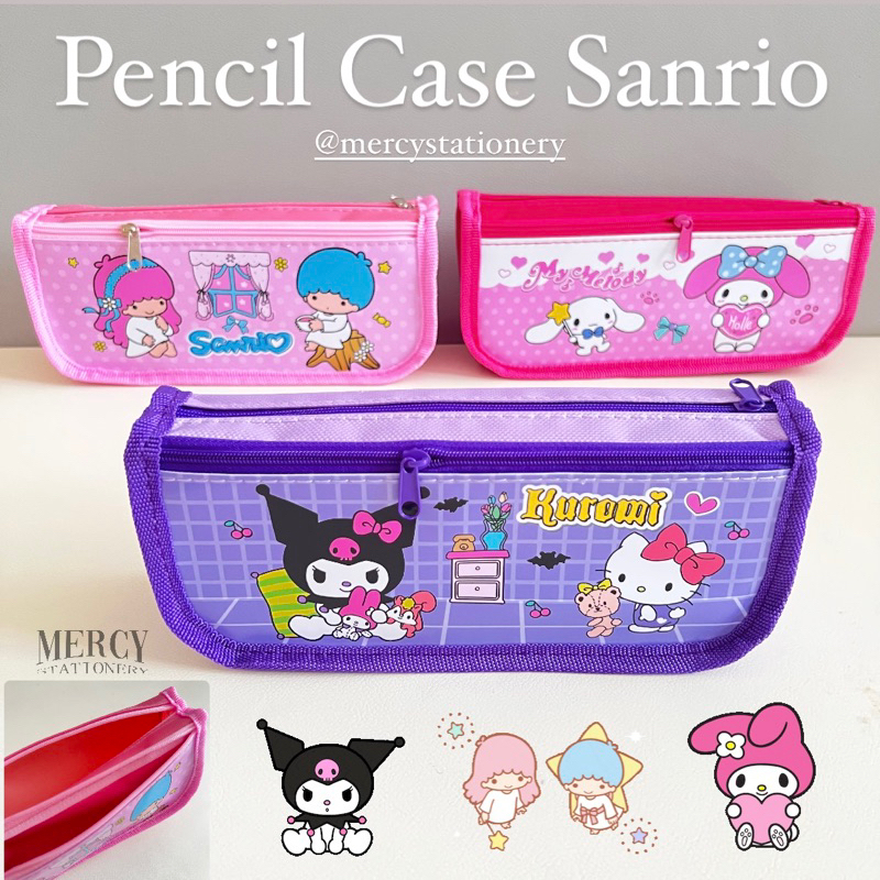 

Pencil Case Sanrio 2 Sekat 2 Resleting Kotak Pensil My Melody Cinnamoroll Kuromi