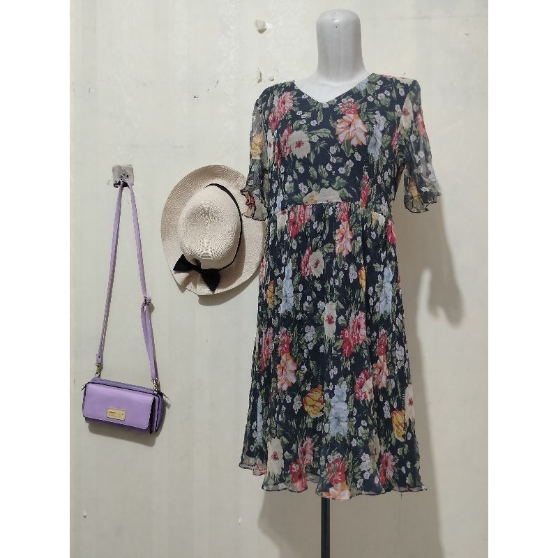 Dress wanita vintage murah hitam putih satin pesta mini MIDI long jumbo oversize katun sifon