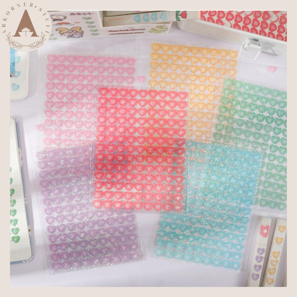 

Glitter Shiny Letter Stickers Stiker Huruf DIY Journaling