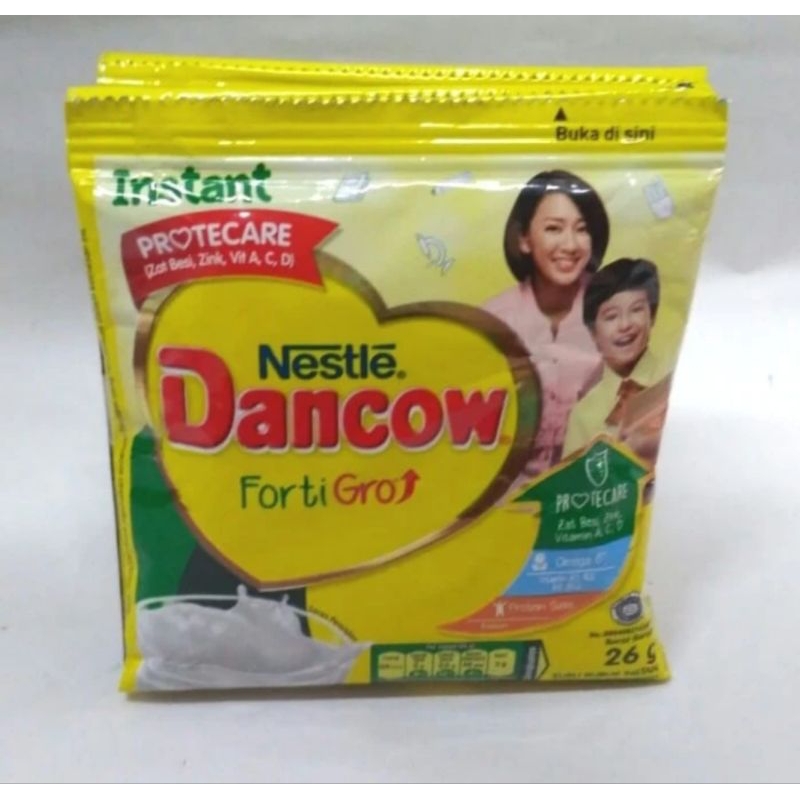 

Nestle Dancow FortiGro instant renceng ( kemasan 10 sachet @ 26gr ) Vanila/Putih