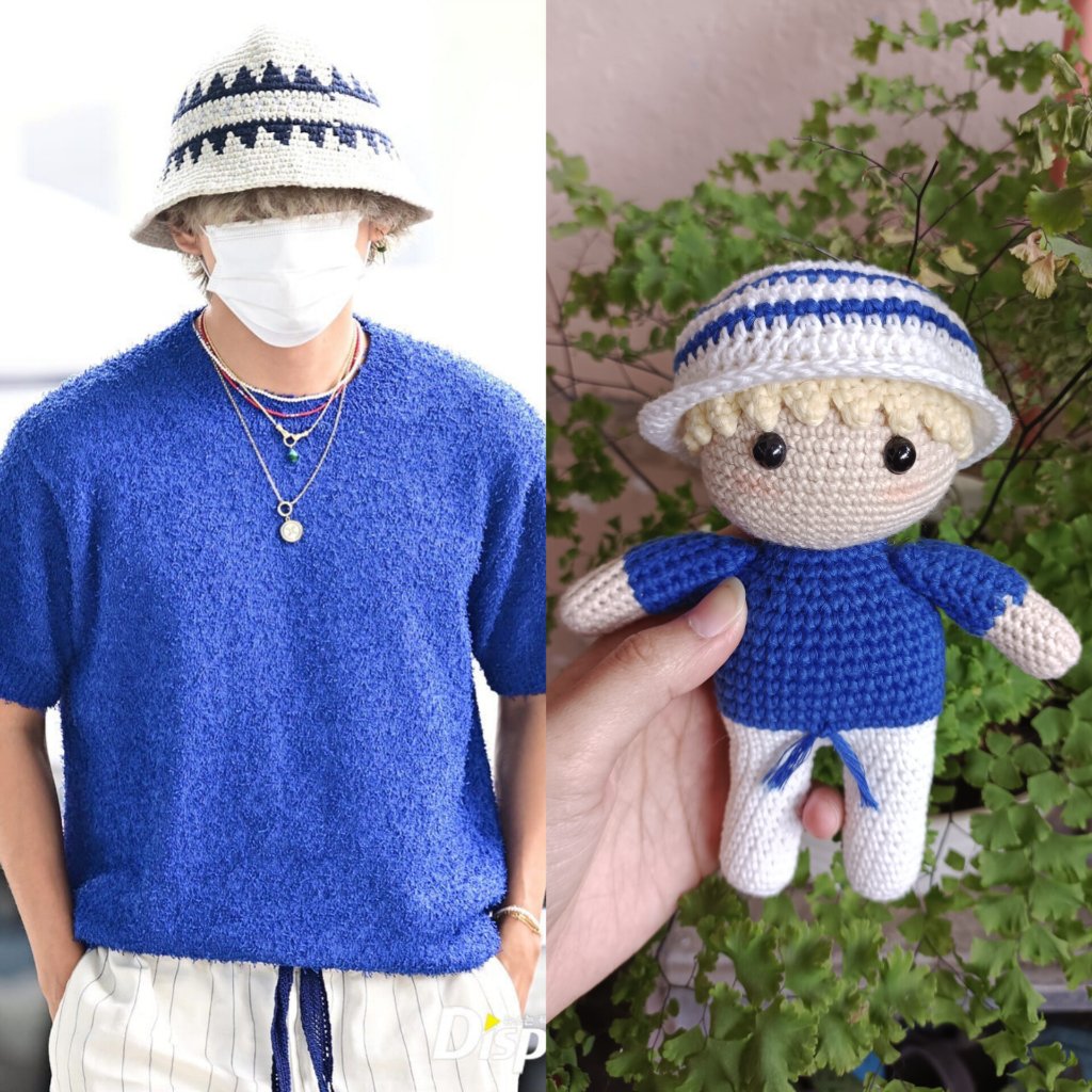 Amigurumi Kim Taehyung V BTS Boneka Rajut | Geminichi