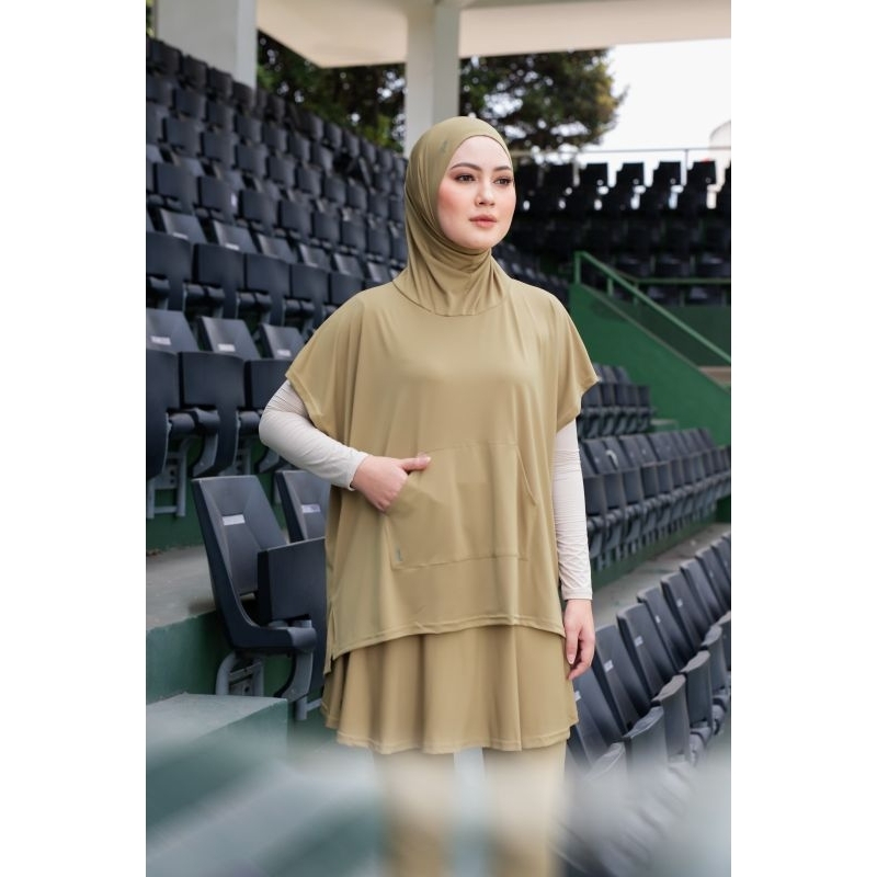 NSPIRE SPORT VEST HIJAB MOSS GREEN BY HEYLOCAL.ID (READY STOCK)