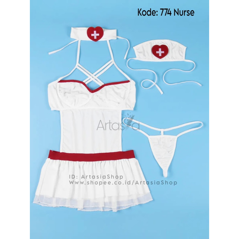 3Xl 2XL XL Lingerie Costum jimsuit Teddies jumbo Lingerie Nurse Perawat Costume Cosplay Suster