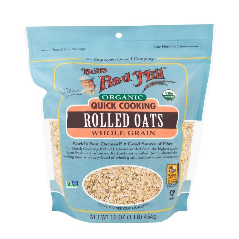 

Bob's Red Mill Organic Quick Cooking Rolled Oats Wholegrain 454g