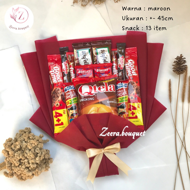 

READY STOCK (B6) Bouquet snack/buket snack/bucket snack [INCLUDE: Greeting card+packing]