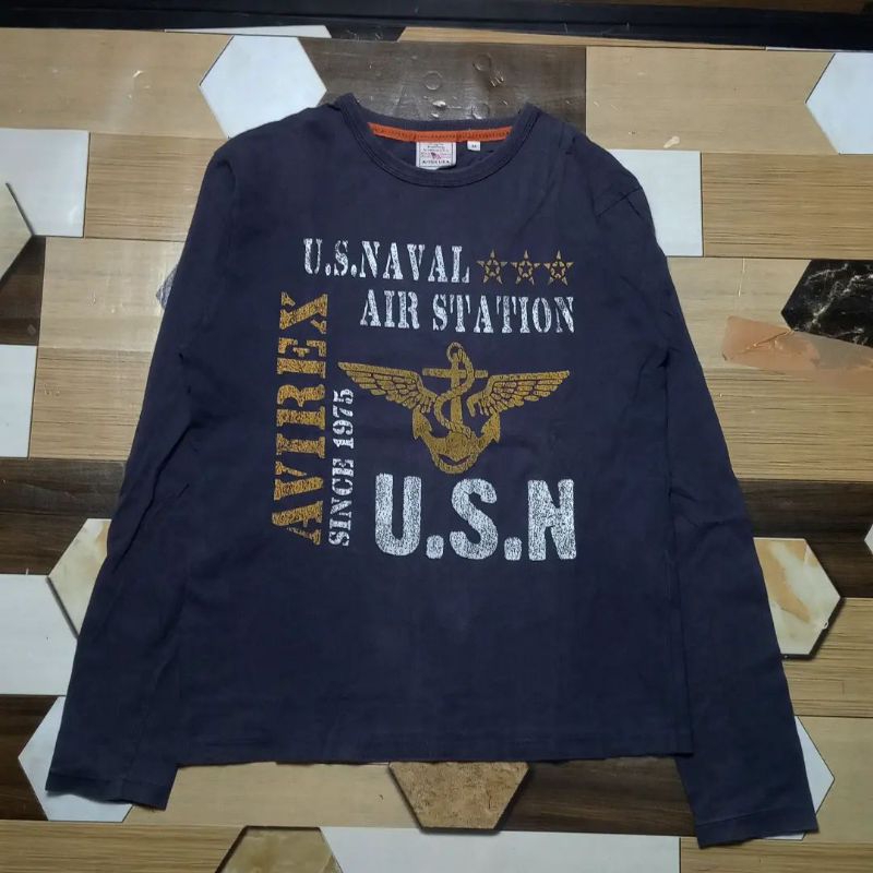 kaos vintage avirex USA lonsleve US naval