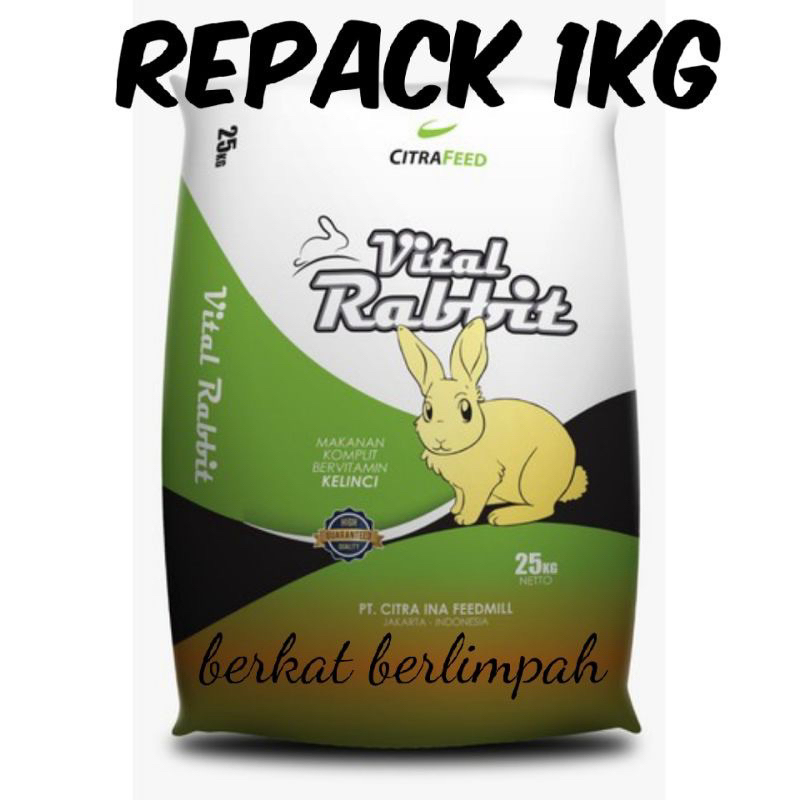 Pelet Kelinci Vital Rabbit CitraFeed 1kg Makanan Kelinci Vital Rabbit Pakan Kelinci Vital Rabbit Mai