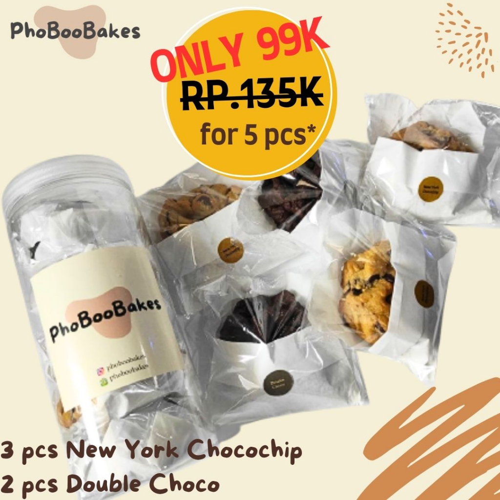 

Promo Bundling 5 Cookies (Double Choco & New York Chocochip)