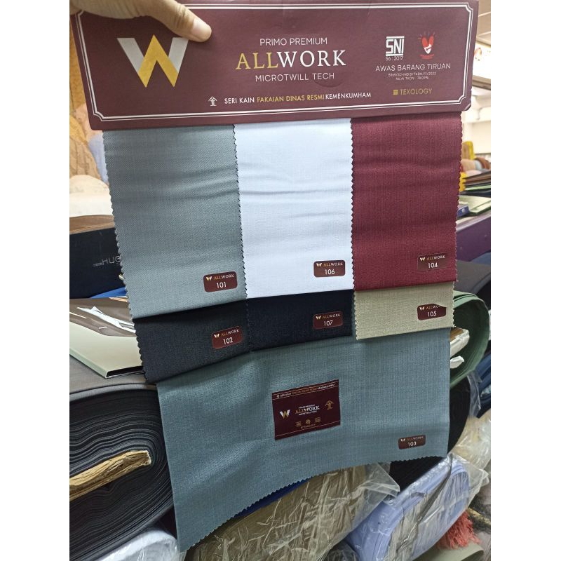 KAIN PRIMO PREMIUM ALLWORK MICROTWILL TEC / KAIN PAKAIAN DINAS RESMI KEMENKHAM PREMIUM ALLWORK / BAH