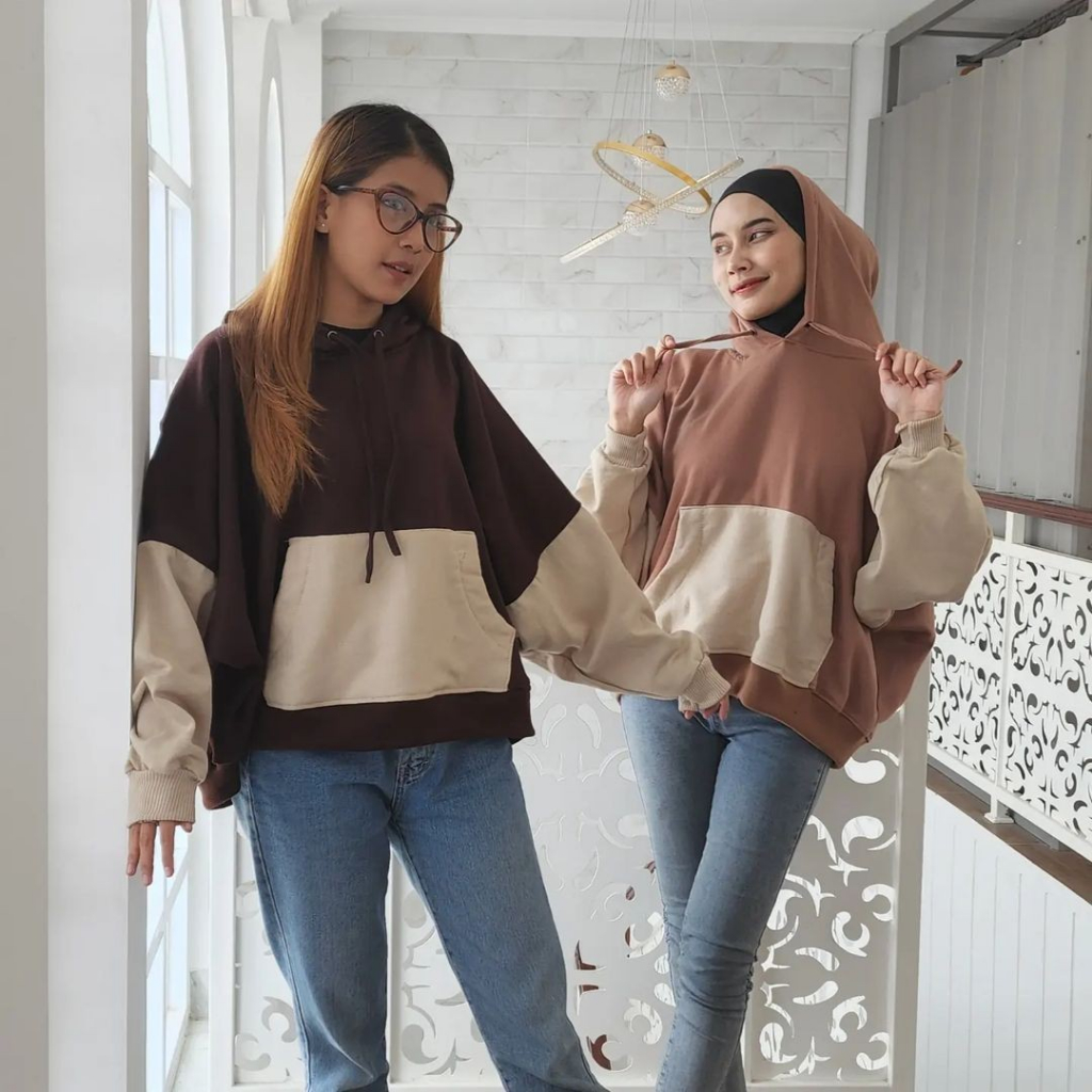 ( isi 2 pcs) Terbaru jaket hoodie BATWING JUMBO SAKU HOODIE / Jaket couple pasangan terbaru / sweate