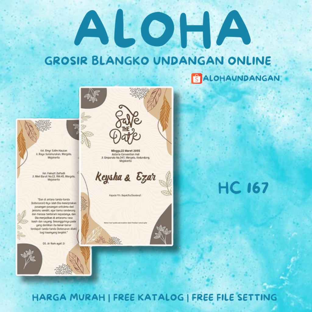 BLANGKO UNDANGAN NIKAH MURAH HC 167 | Aloha Undangan