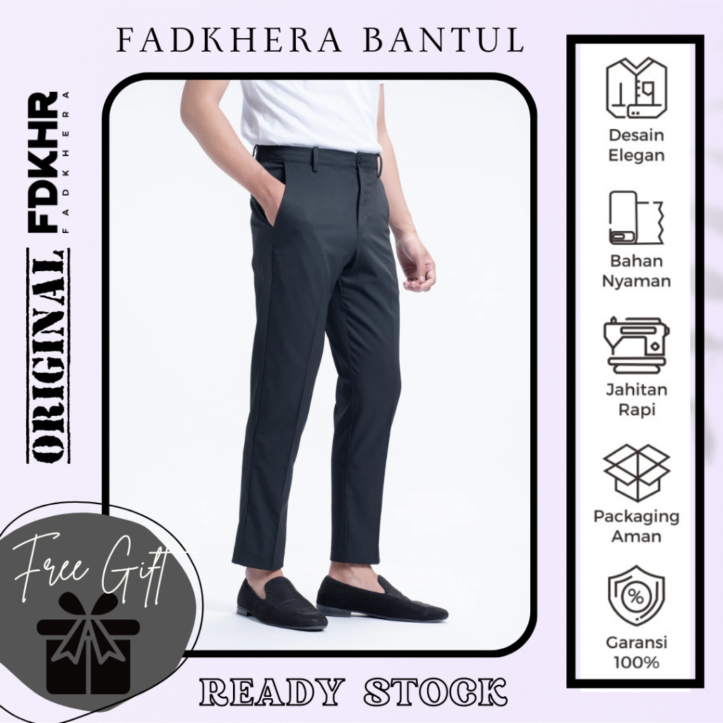 CELANA PANJANG STRETCH PANTS FADKHERA OFFICIAL  MAAZ HITAM BLACK