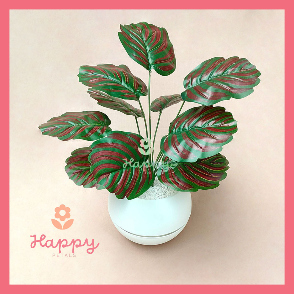 DAUN KELADI POT HOME DEKORASI BUNGA HIAS MURAH BUNGA PLASTIK DAUN PALSU TANAMAN HIAS POT