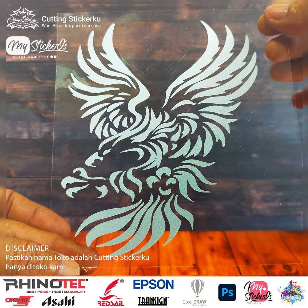 Cutting Stiker Elang Variasi Motor Mobil Sticker Burung Api Animal Timbul Keren Nyala Dasbor Spakbor