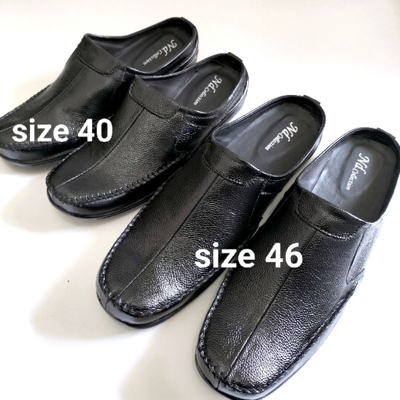 Sepatu sandal selop bustong pria UKURAN JUMBO 44 45 46 kulit sapi asli berkualitas ND_bigsize