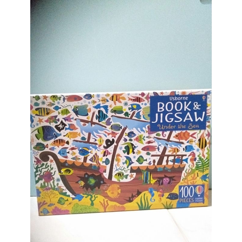 Preloved Mainan Branded Puzzle Usborne Book & Jigsaw, Atlas & Jigsaw