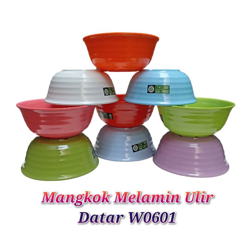 Mangkok Melamin Ulir Datar Golden Flying Fish W-0601