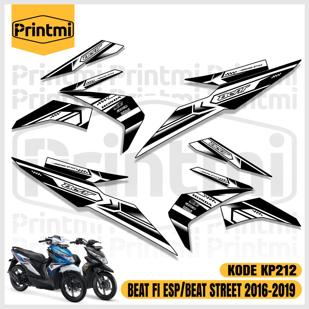 Printmi Stiker Striping Beat Street - Beat Esp FI Eco 2016 2017 2018 2019 Motor Variasi Racing Honda Modifikasi List Simple Keren KP212