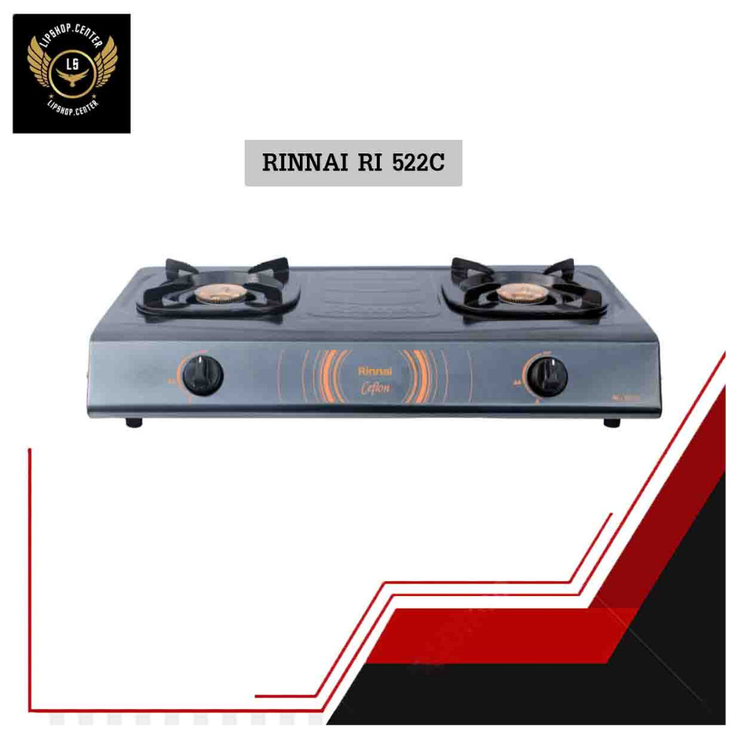 Kompor Rinnai RI 522C / Kompor Gas 2 Tungku  / Kompor Gas Rinnai 2 Tungku